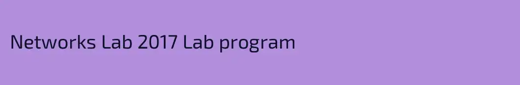 Networks Lab 2017 Lab program